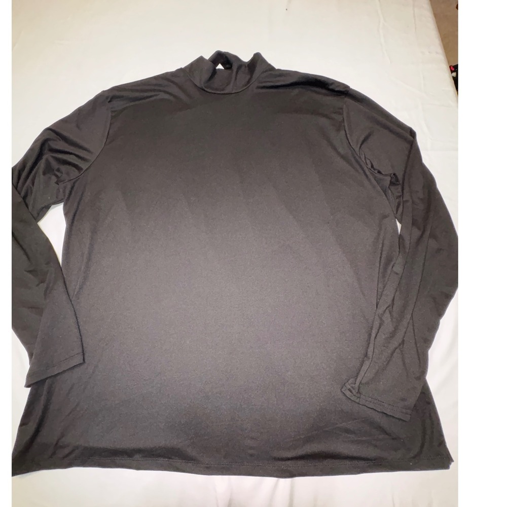 Stretch Is Comfort Womens 2XL Black Mock Neck Long Sleeve Top Stretch Pullover